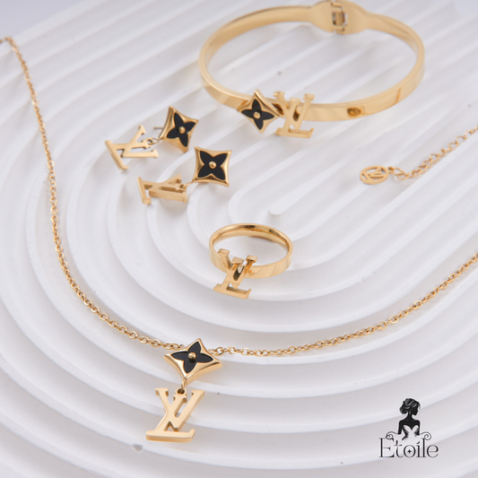 ✨ طقم لويس فيتون Louis Vuitton – 4 قطع أسود فاخر ✨