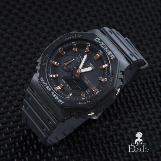 ✨ ساعة Designer G-Shock – أسود × برونزي ناعم وفاخر ✨