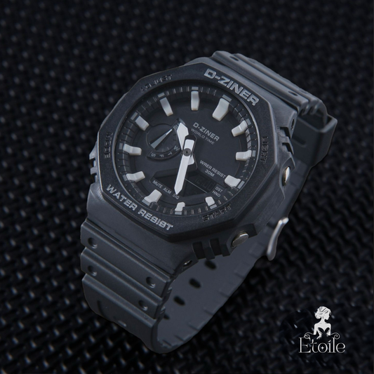 ✨ ساعة Designer G-Shock – أسود وأبيض ناعم ✨