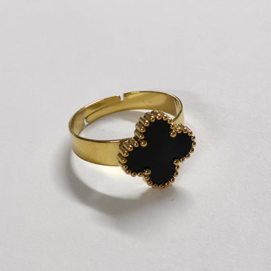 ✨ خاتم فان كليف أسود وذهبي ✨