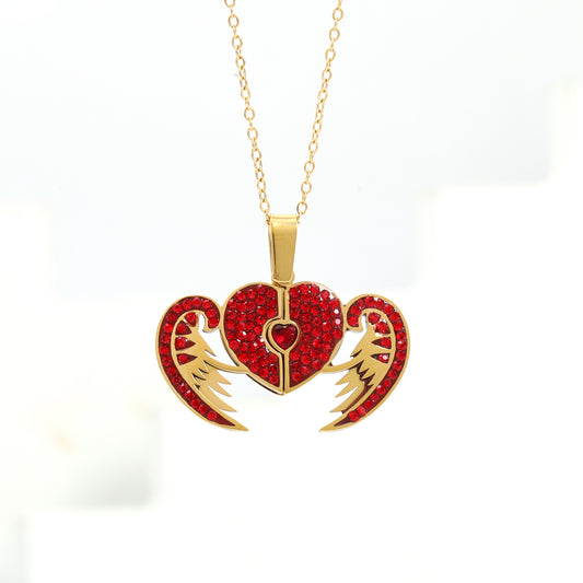 سنسال قلب طبقتين أحمر ❤️