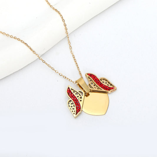 سنسال أجنحة فراشة مع زركون أحمر 🦋❤️