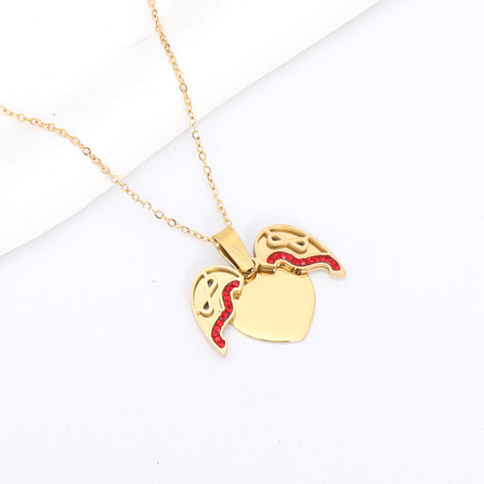 سنسال قلب بأجنحة وإنفنتي أحمر ❤️