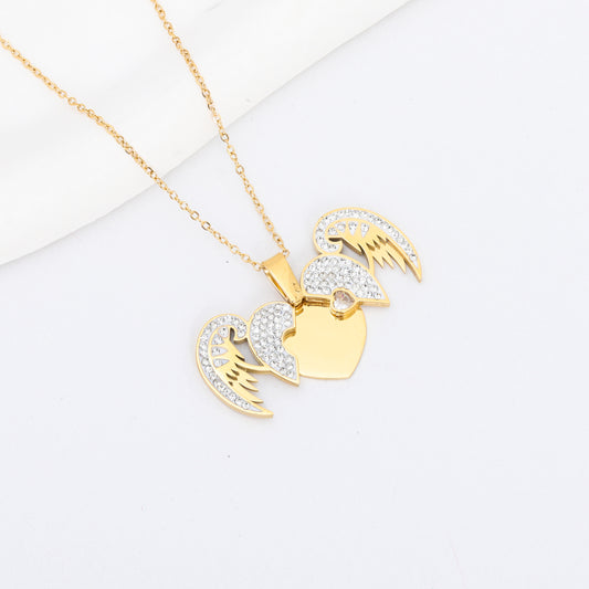 سنسال قلب طبقتين أبيض 🤍