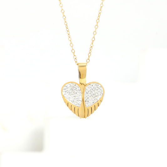 سنسال قلب صغير بأجنحة – أبيض 🤍