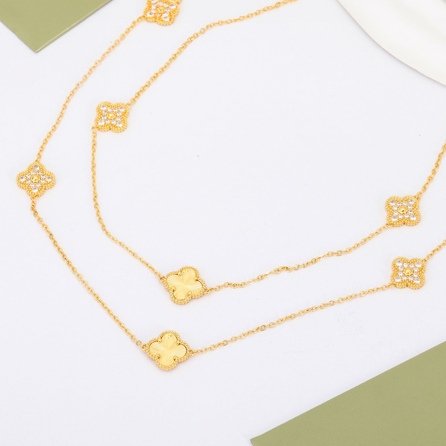 ✨ سنسال فان كليف 160 سم ذهبي وزركون ✨