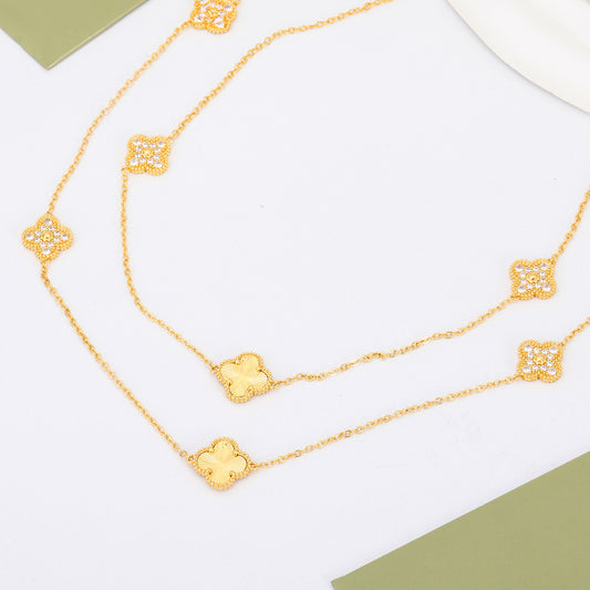 ✨ سنسال فان كليف 160 سم ذهبي وزركون ✨