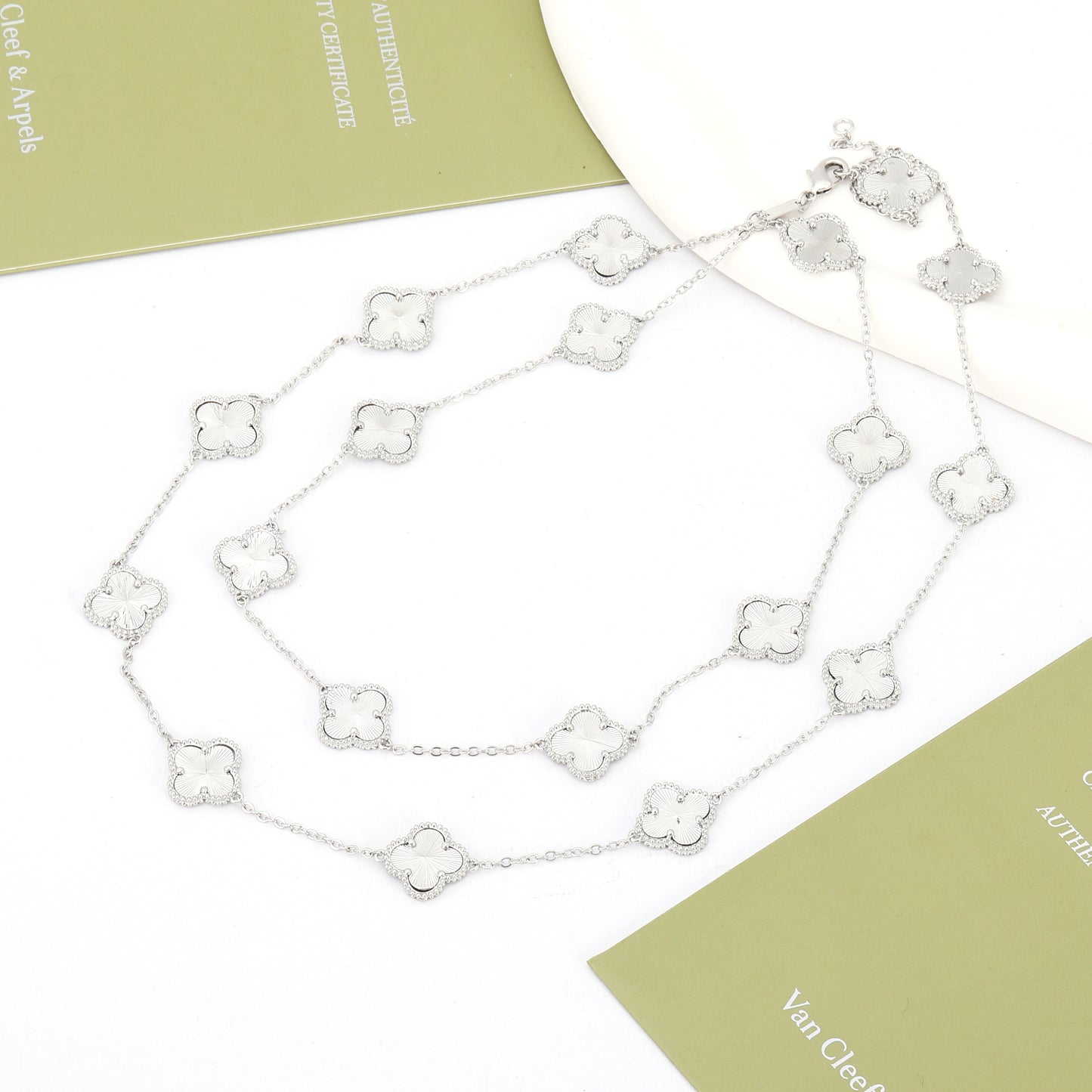 ✨ سنسال فان كليف 19 وردة فضي ✨