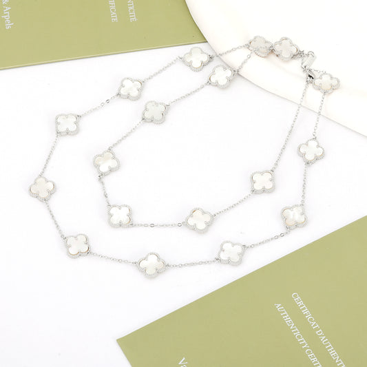 ✨ سنسال فان كليف أبيض وفضي - 1 م 20 وردة ✨