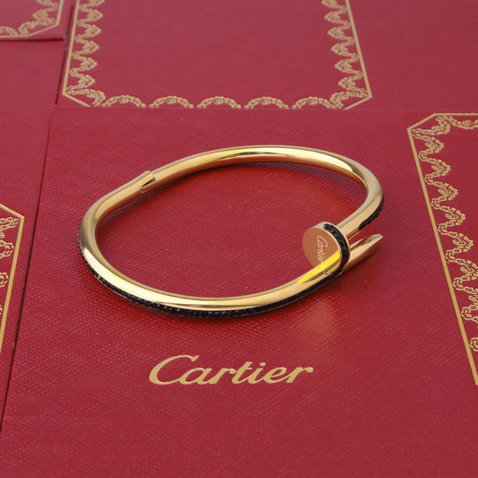 ✨ طقم كارتير مسمار - ذهبي وزركون أسود ✨