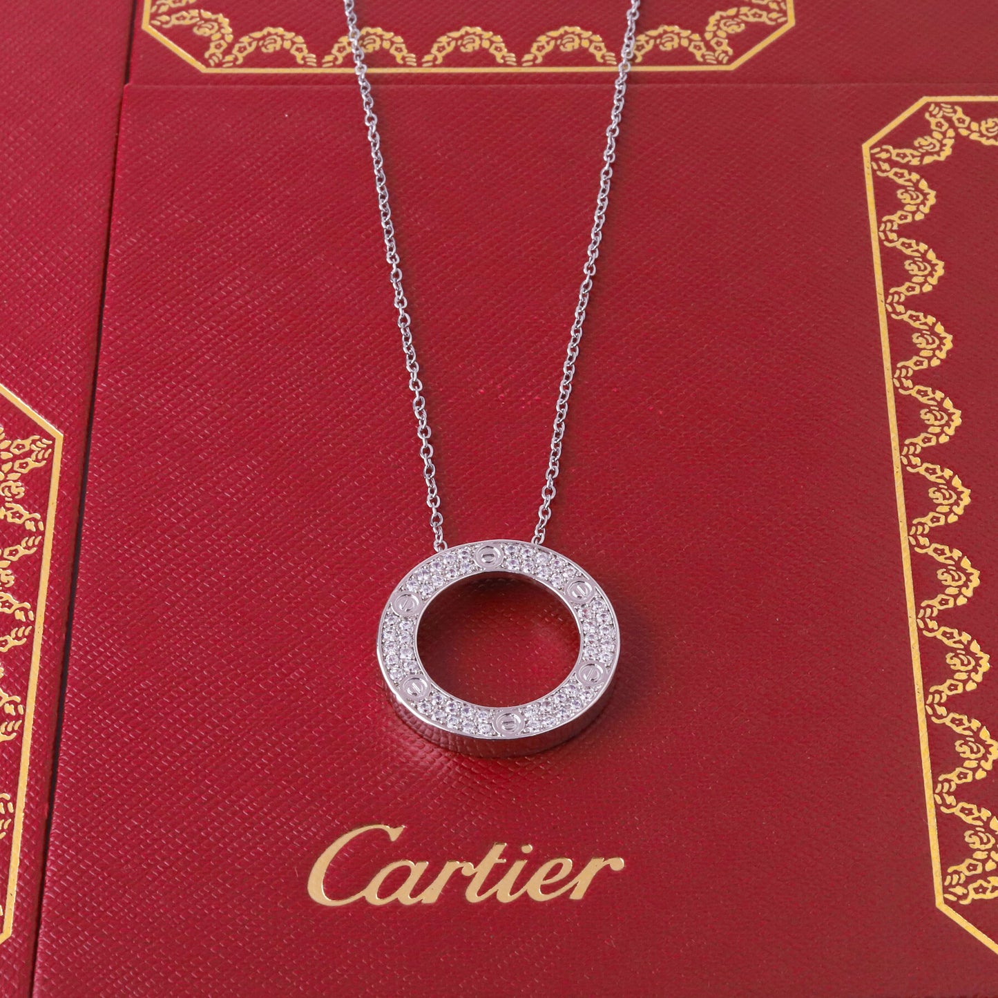 ✨ طقم كارتير Love زركون فضي خفيف ✨