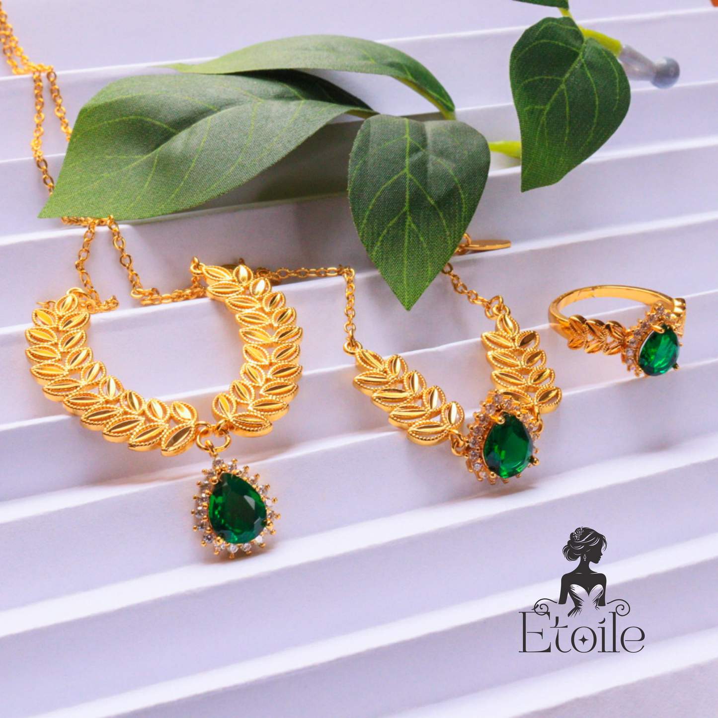 طقم سنبلة زيركون ملون