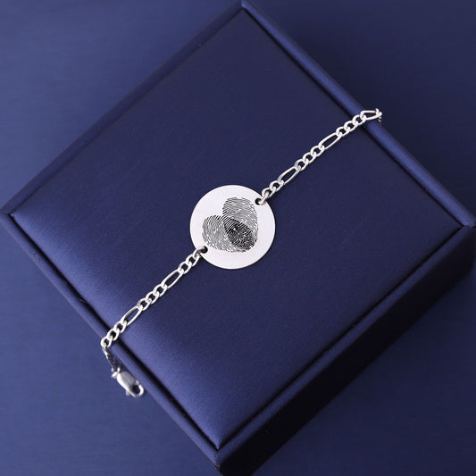 سوار فضة “تفصيل بصمة” – بصمتك قطعة فريدة منك 🩶