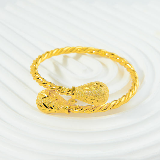 🌾 إسوارة بانجل "سبلة رش رمل مجدل" – فنون الصياغة في قطعة واحدة ✨