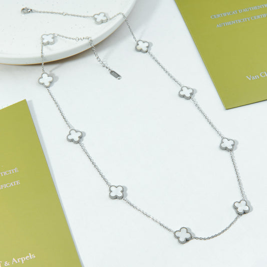 ✨ سنسال فان كليف أبيض وفضي - 10 وردات ✨