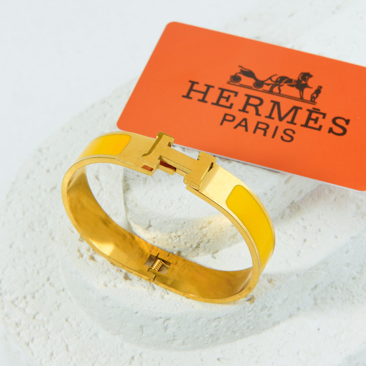 ✨ اسوارة هيرميز – أصفر فاخر ✨