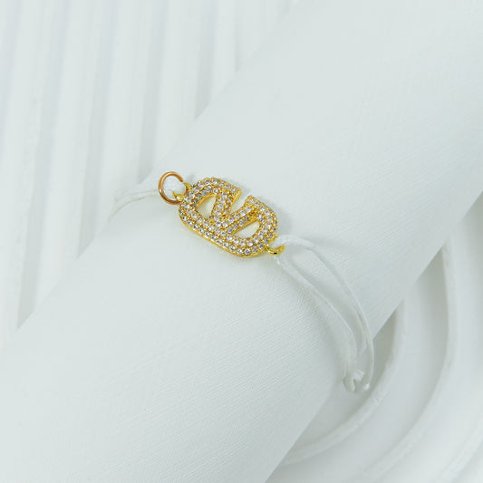 ✨ اسوارة خيط – فالنتينو Valentino أبيض رفيع ✨