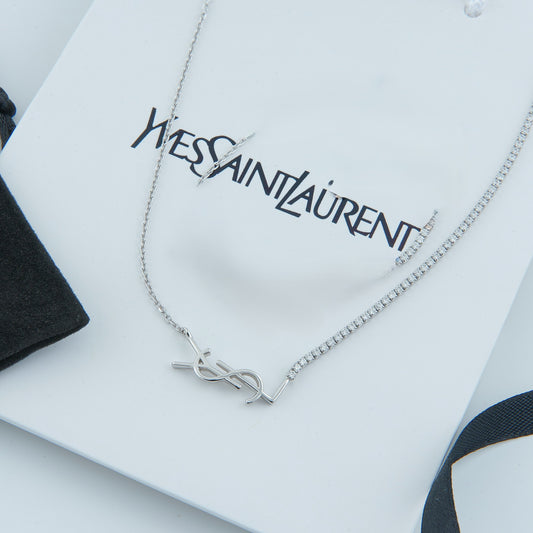 ✨ سنسال فضة – تنس سان لوران YSL ✨