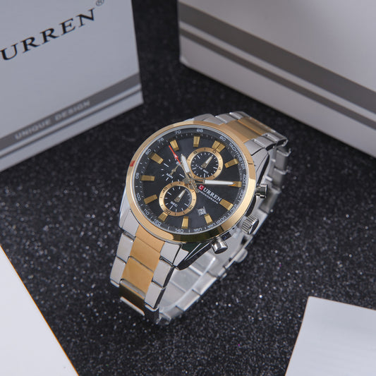 ⚫ ساعة Curren Black Contrast – القوة السوداء وتفاصيل المعدن الجذابة 🤍⚫ ساعة Curren Black Contrast – القوة السوداء وتفاصيل المعدن الجذابة 🤍