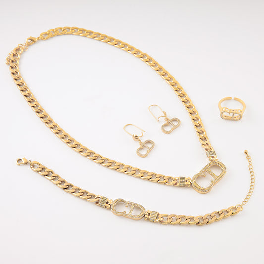 طقم CD كريستيان ديور – 4 قطع زركون فاخر 💎