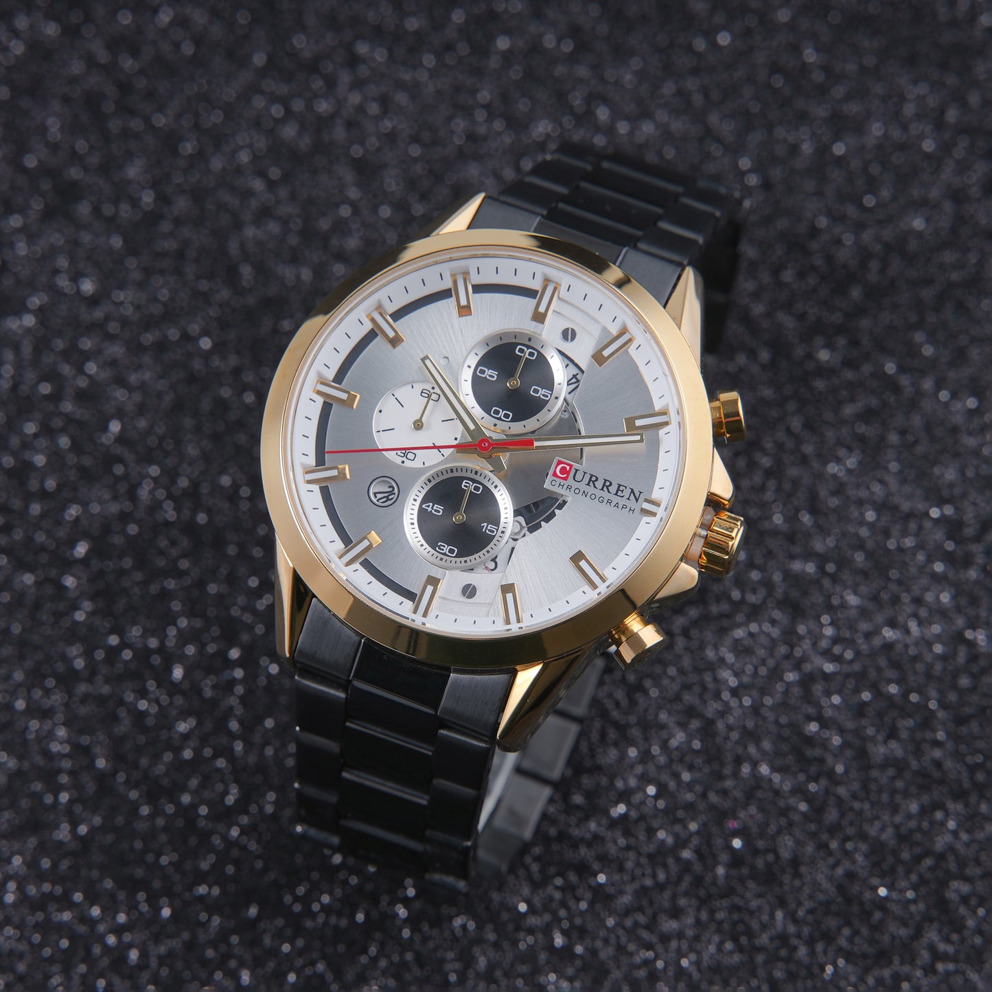 🖤 ساعة Curren Gold-Black Power – تحالف الذهب والفخامة السوداء 🔱