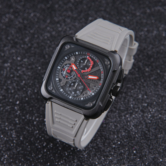 🌫️ ساعة Curren Gray Commando – الأناقة الحيادية والأداء الرياضي المريح 🩶