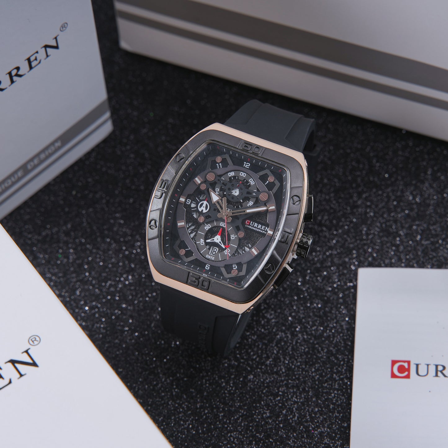 ⚫ ساعة Curren Dark Bronze Sport – قوة الأسود وجاذبية النحاس الدافئ 🔱