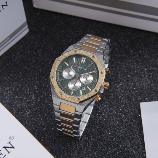 💚 ساعة Curren Forest Green – جاذبية التميز بلون الطبيعة الفاخر 🌿