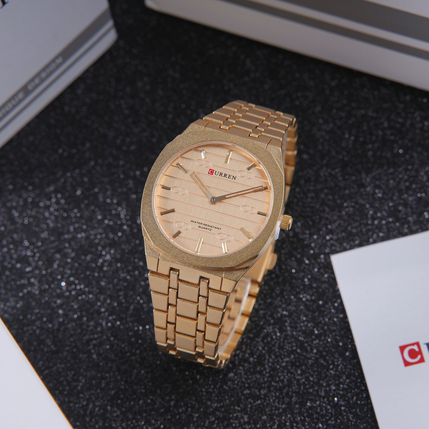 👑 ساعة Curren Soft Gold – اللمعان الذهبي بلمسة ناعمة وأنيقة ✨