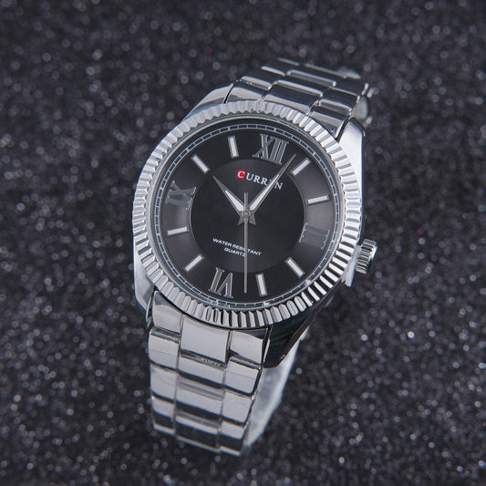 ⬛ ساعة Curren Rectangular Duo – أناقة المستطيل بين الفضي والأسود 🤍