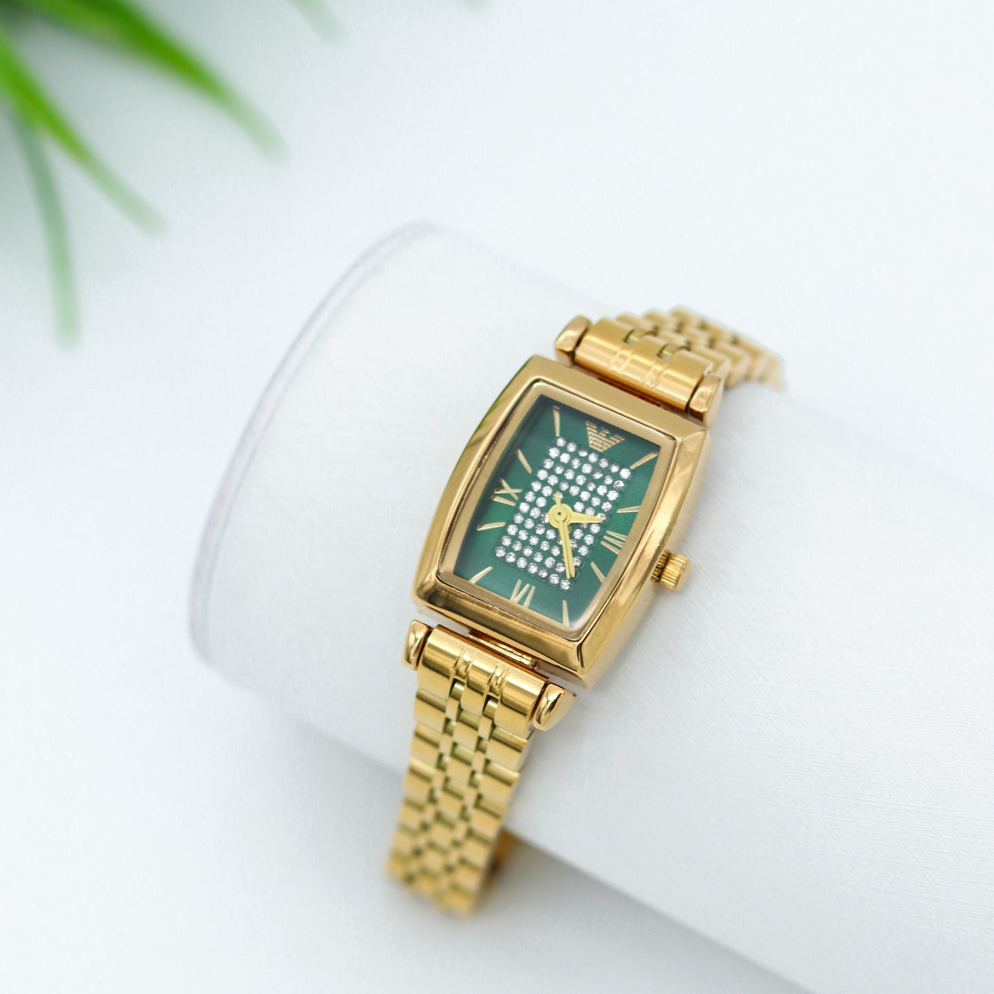 ✨ ساعة Emporio Armani – ذهبي ومينا أخضر فاخر ✨