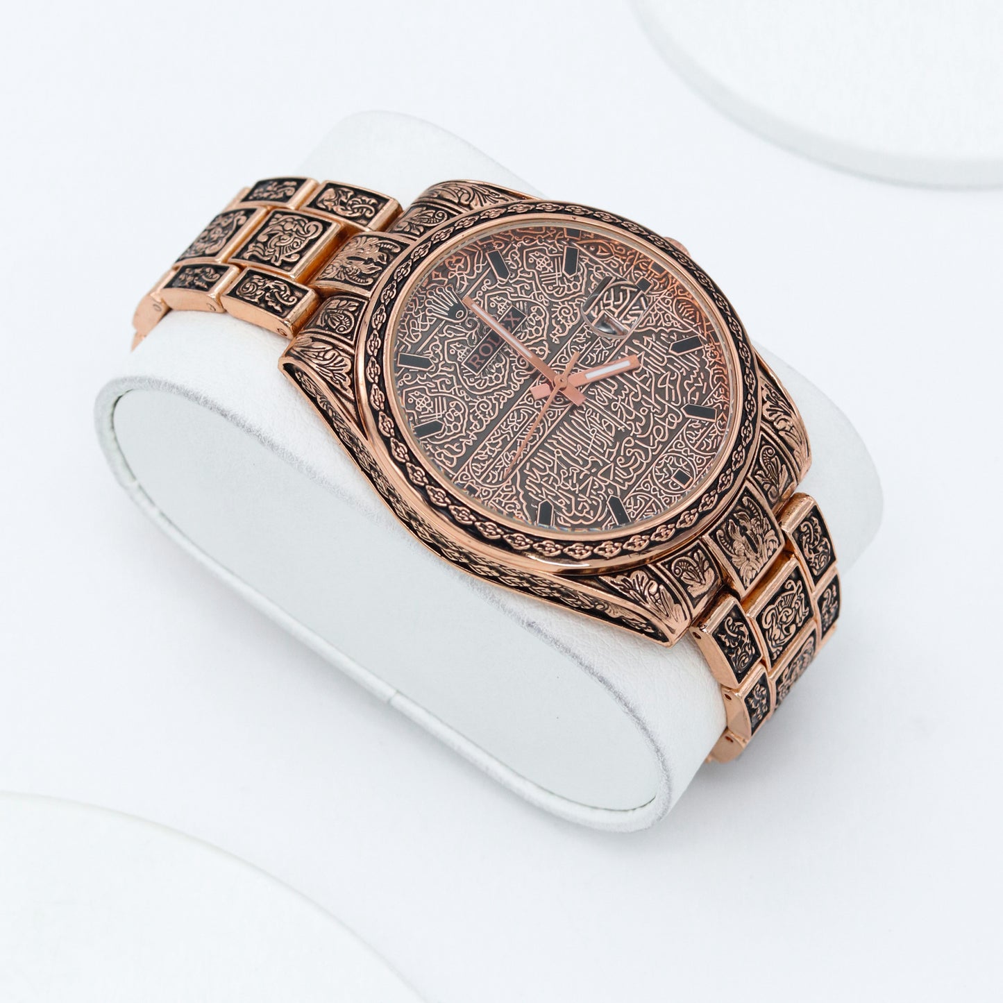 ✨ ساعة Rolex – زخرفة عربية برونزي فاخر ✨