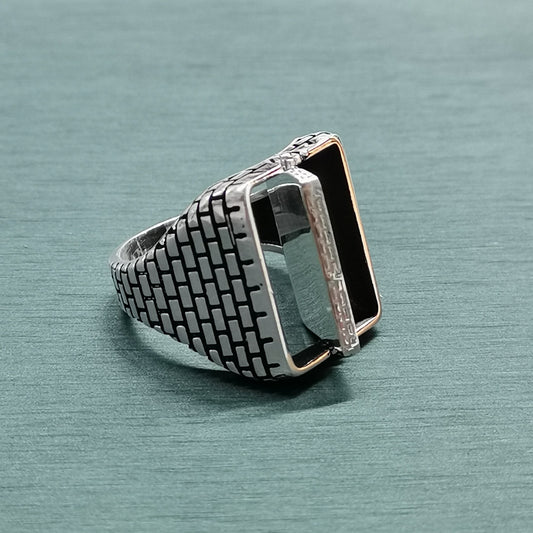 خاتم فضة لف وجهين – تصميم مميز قابل للتدوير 💍