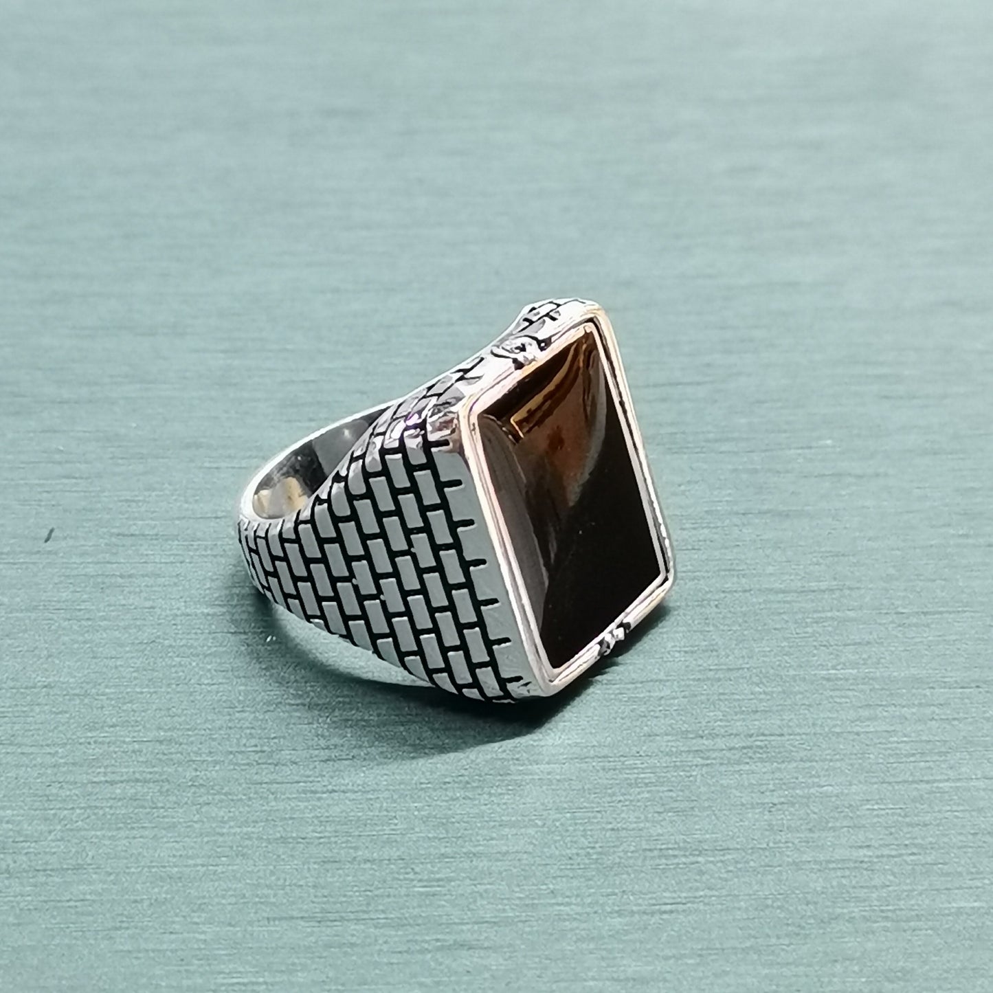 خاتم فضة لف وجهين – تصميم مميز قابل للتدوير 💍