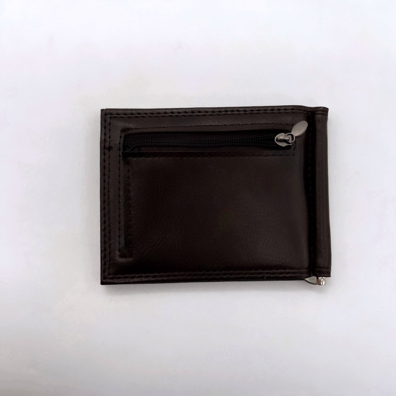 جزدان جلد طبيعي – بني مع سحاب خارجي 🤎