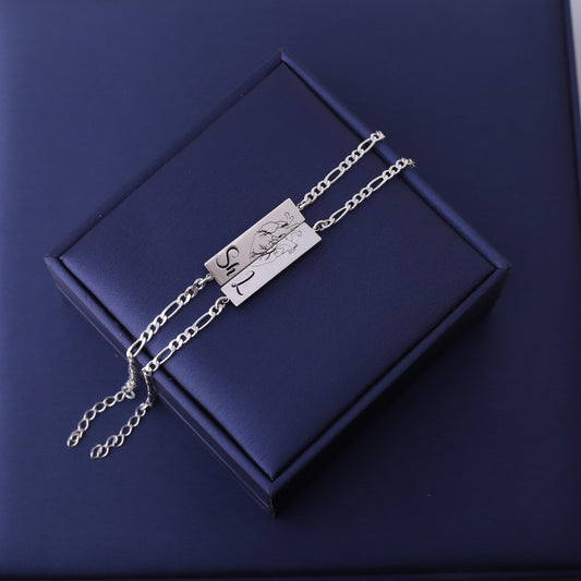 سوار فضة “تفصيل كَبَلز” – رمز الارتباط والحب الأبدي 💞