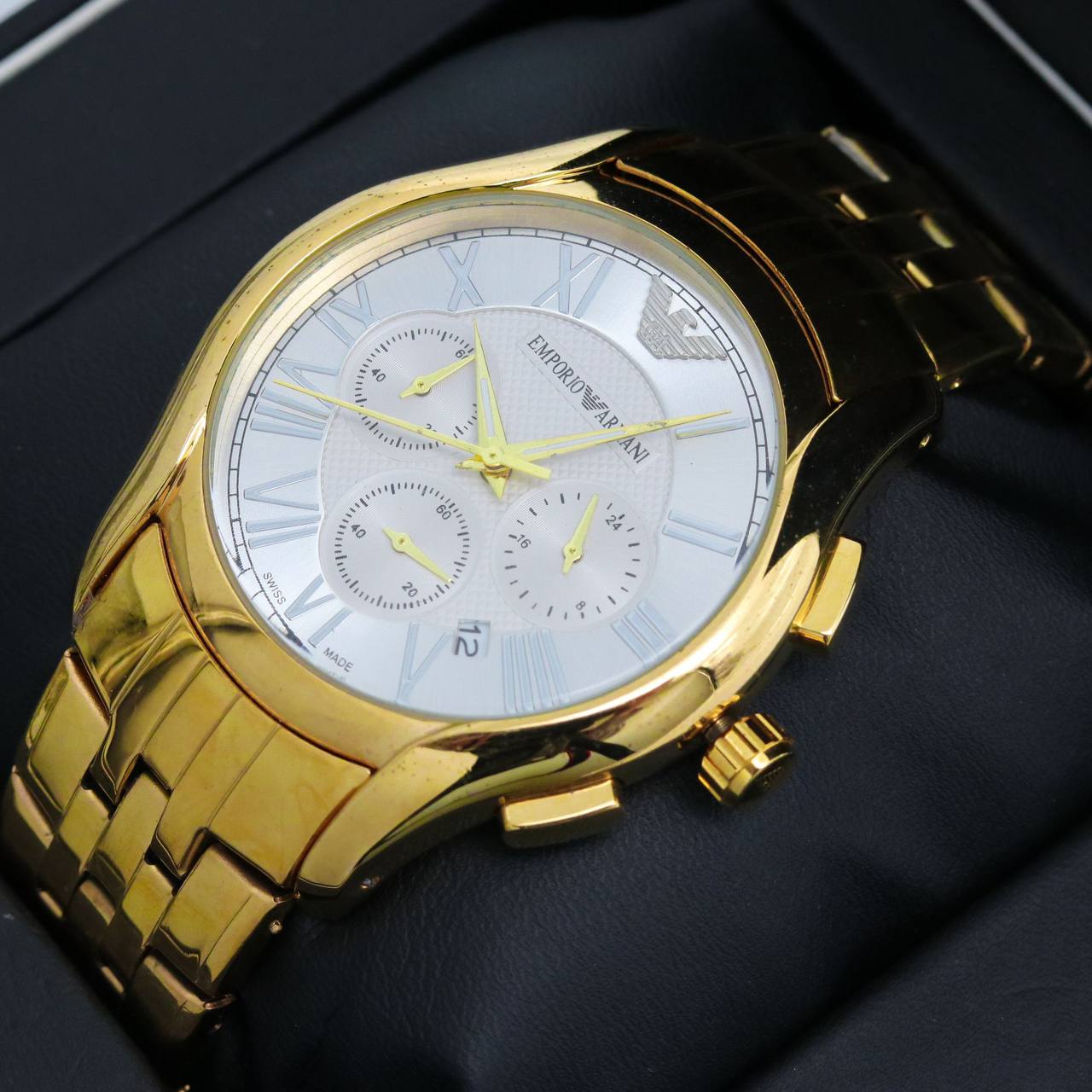 ✨ ساعة أرمني – ذهبي بثلاث عقارب فاخر ✨