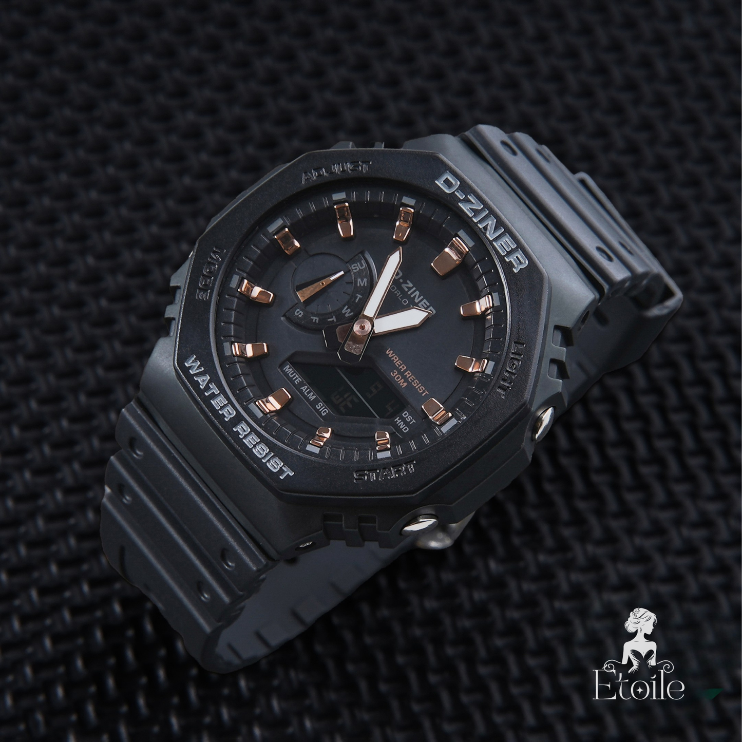 ✨ ساعة Designer G-Shock – أسود × برونزي ناعم وفاخر ✨