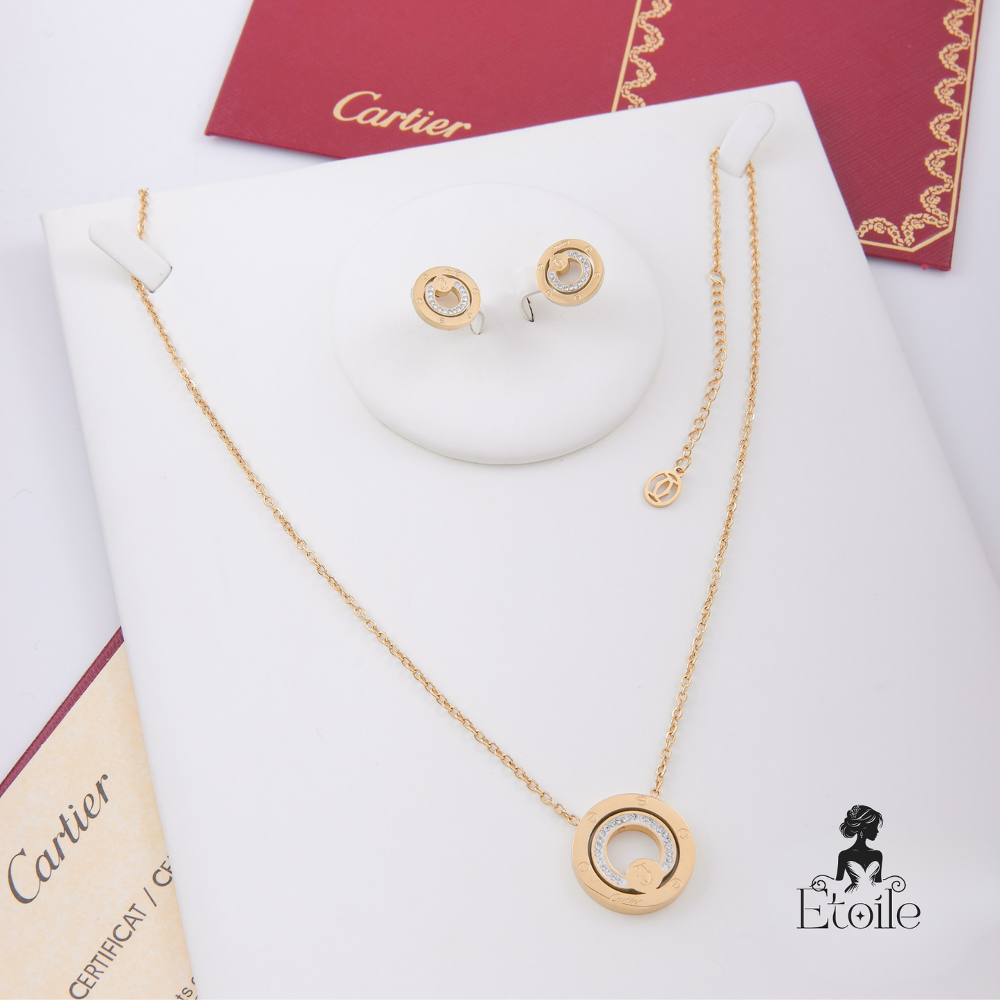 ✨ طقم كارتير Love - حلقتين زركون ✨