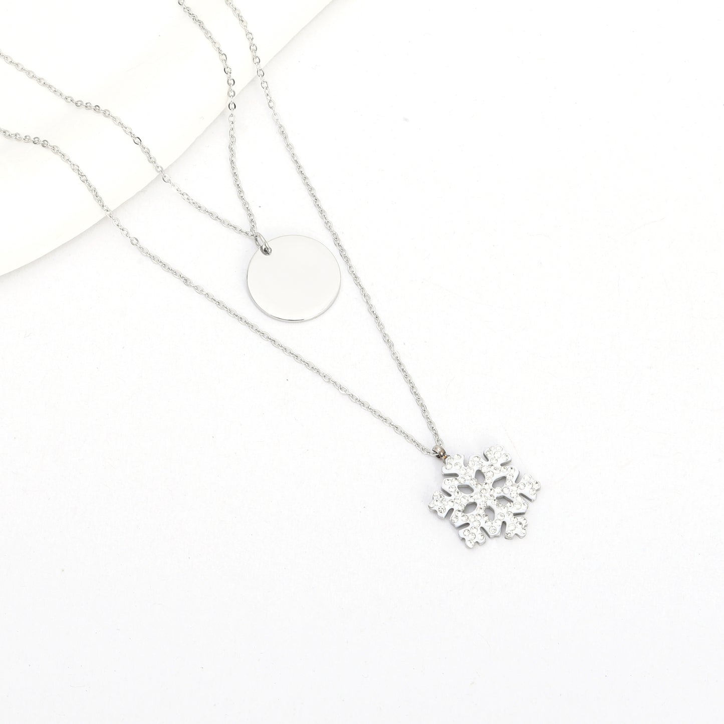 سنسال ندفة الثلج مع زركون فضي ❄️✨