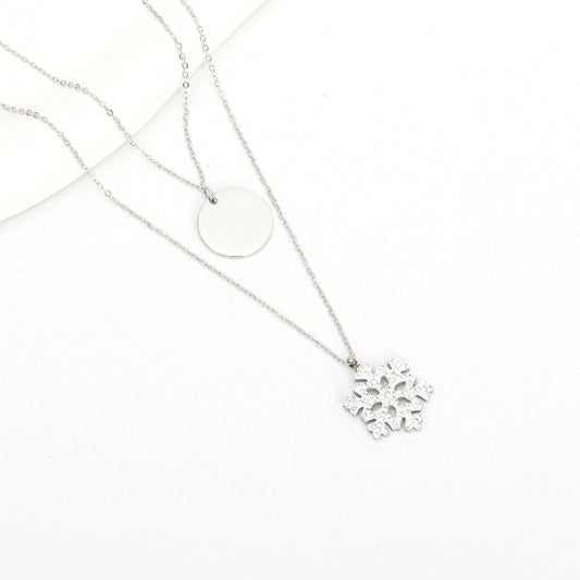 سنسال ندفة الثلج مع زركون فضي ❄️✨