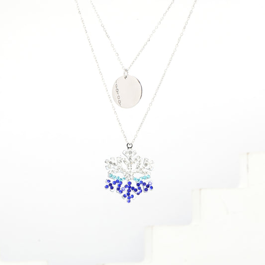 سنسال ندفة الثلج مع زركون أزرق ❄️💙