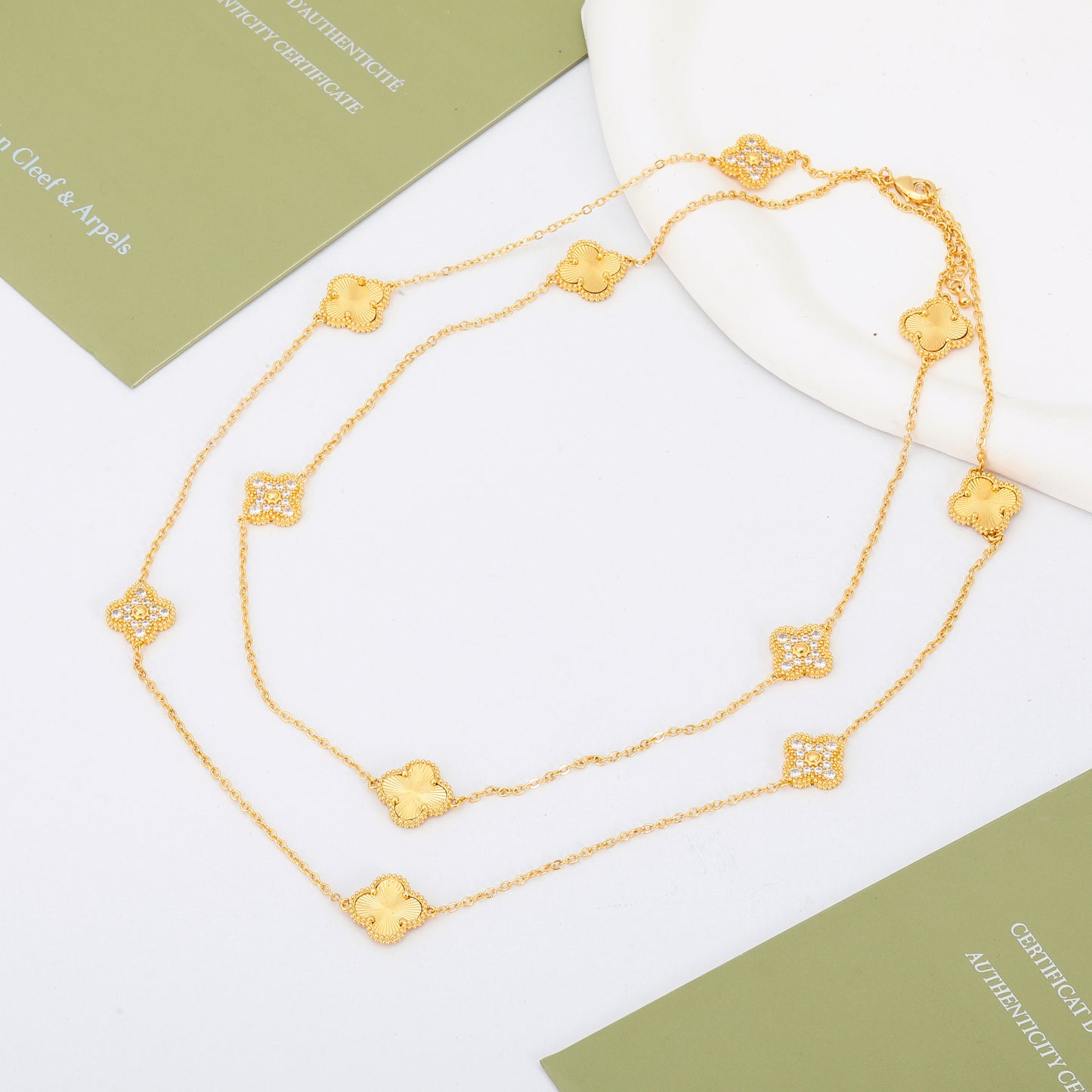 ✨ سنسال فان كليف 160 سم ذهبي وزركون ✨