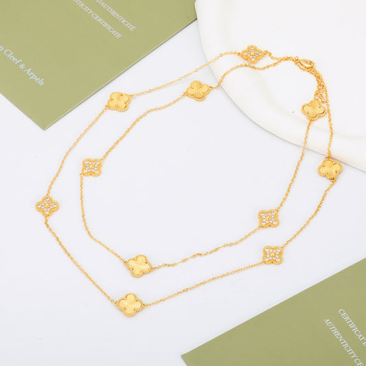 ✨ سنسال فان كليف 160 سم ذهبي وزركون ✨