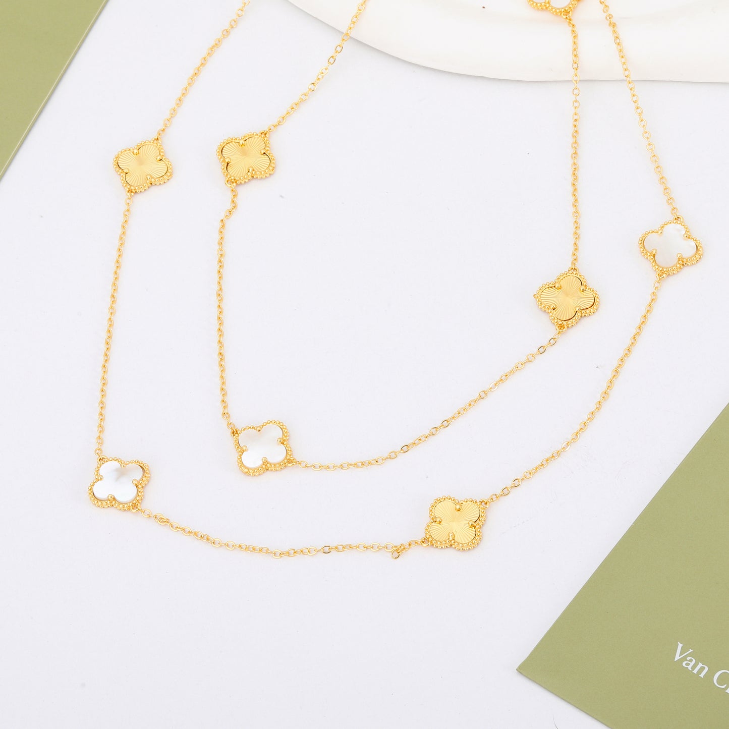 ✨ سنسال فان كليف 160 سم أبيض وذهبي ✨