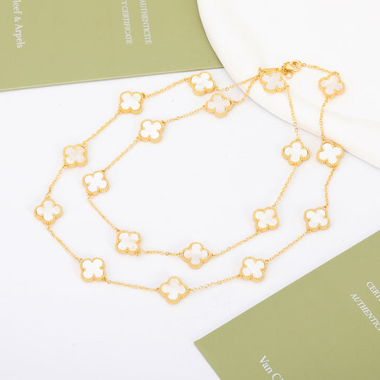 ✨ سنسال فان كليف أبيض وذهبي - 1 م 20 وردة ✨