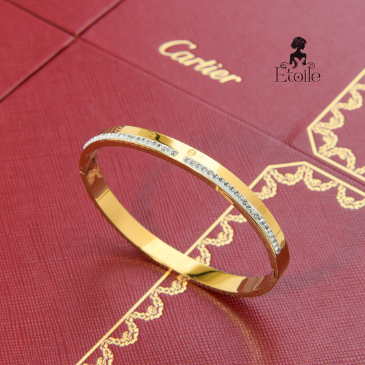 اسوارة كارتير love خط مفصول زركون ذهبي