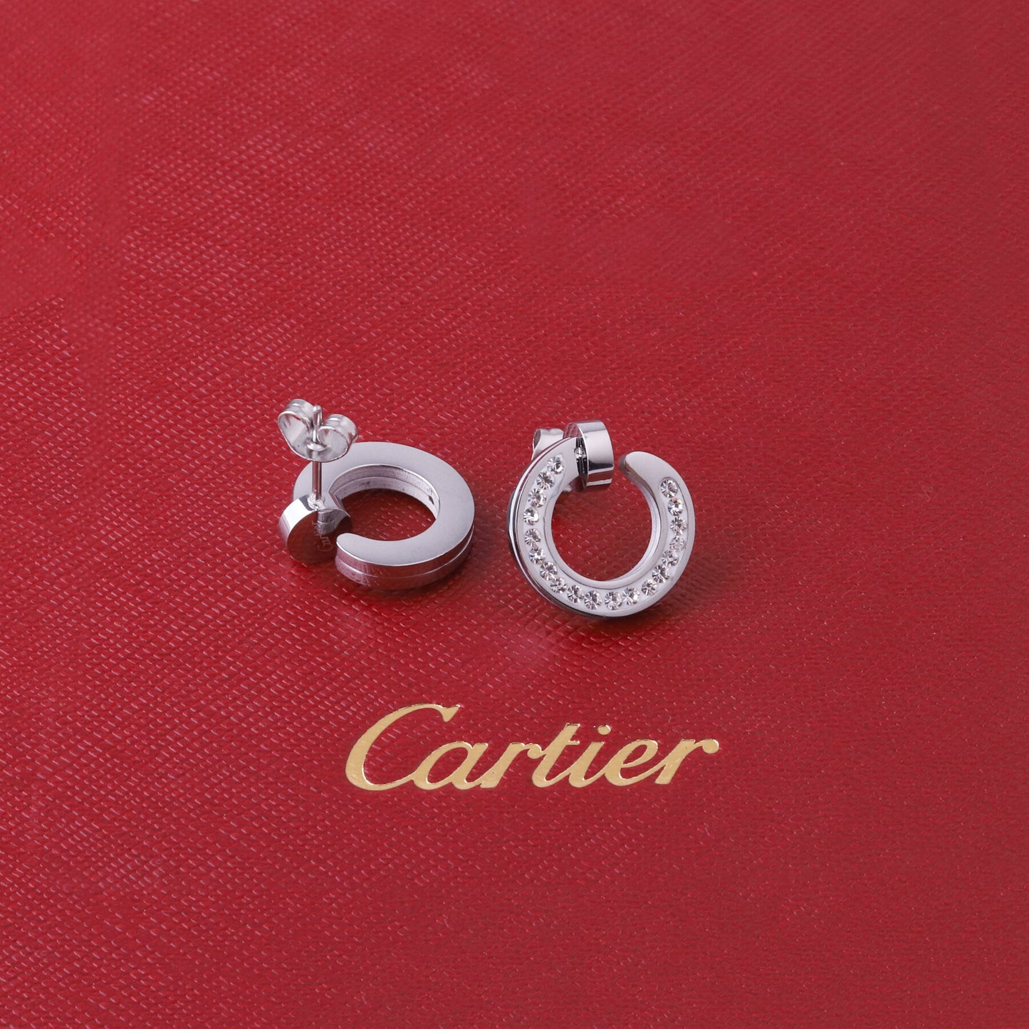 ✨ طقم كارتير مسمار - فضي وزركون أبيض ✨