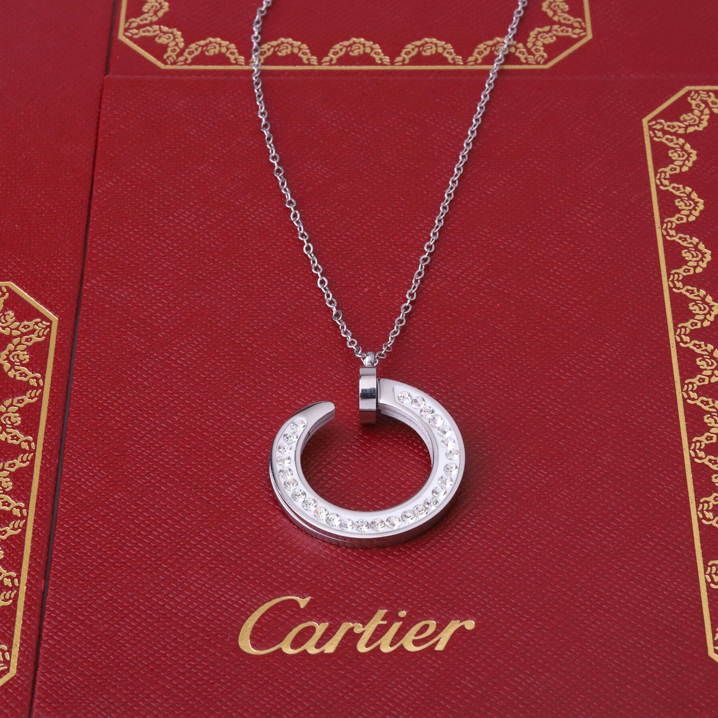 ✨ طقم كارتير مسمار - فضي وزركون أبيض ✨