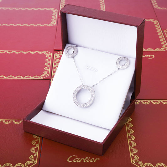 ✨ طقم كارتير Love زركون فضي خفيف ✨